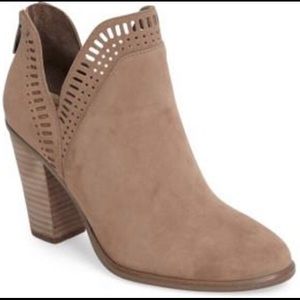 Vince Camuto Fileana Split Shaft Taupe Booties